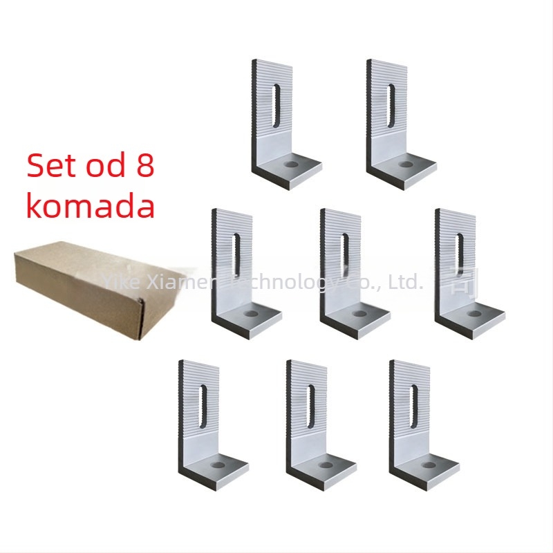 Aluminijski L-oblik nosač za montažu solarnog panela s podesivim kutem nagiba, materijal: aluminijska legura, tehnologija obrade: ekstruzija, marka ECO-TECH, model 01