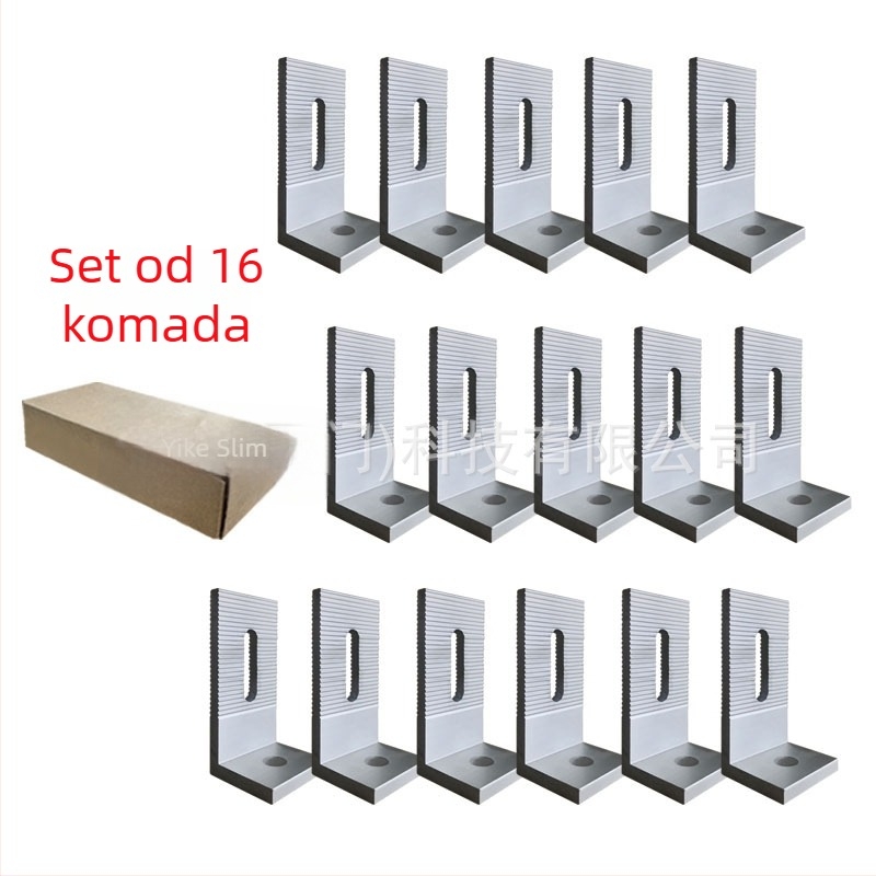 Aluminijski L-oblik nosač za montažu solarnog panela s podesivim kutem nagiba, materijal: aluminijska legura, tehnologija obrade: ekstruzija, marka ECO-TECH, model 01