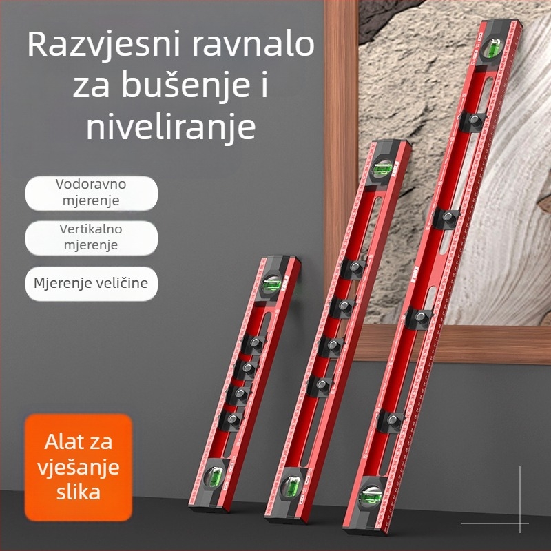 Cassio Nivela za vješanje slika, visoko precizan višenamjenski alat za kućnu i uredsku upotrebu, s pomoćnim bušačem rupa