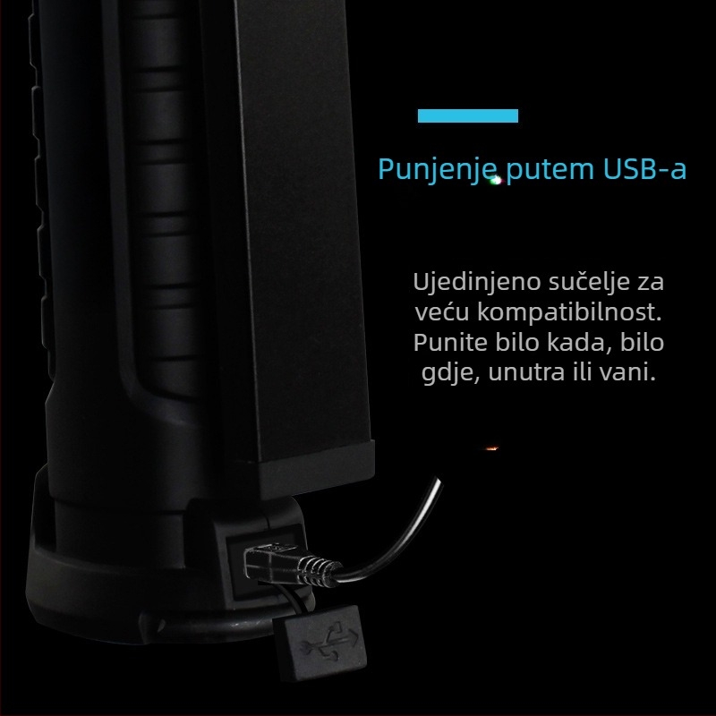 Sklopiva COB radna svjetiljka s magnetskom bazom, dvostruki LED izvor, 5W, 500mAh