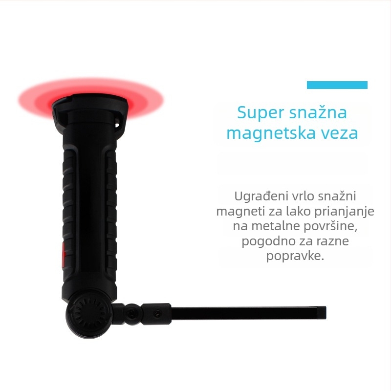 Sklopiva COB radna svjetiljka s magnetskom bazom, dvostruki LED izvor, 5W, 500mAh
