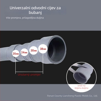 Produžni odvodni nastavak perilice rublja s konektorom sa stezalom GTPSG-25MM; Materijal PVC+TPR; Nominalni tlak 1.0; Ugradnja: umetanje direktno; Marka LS