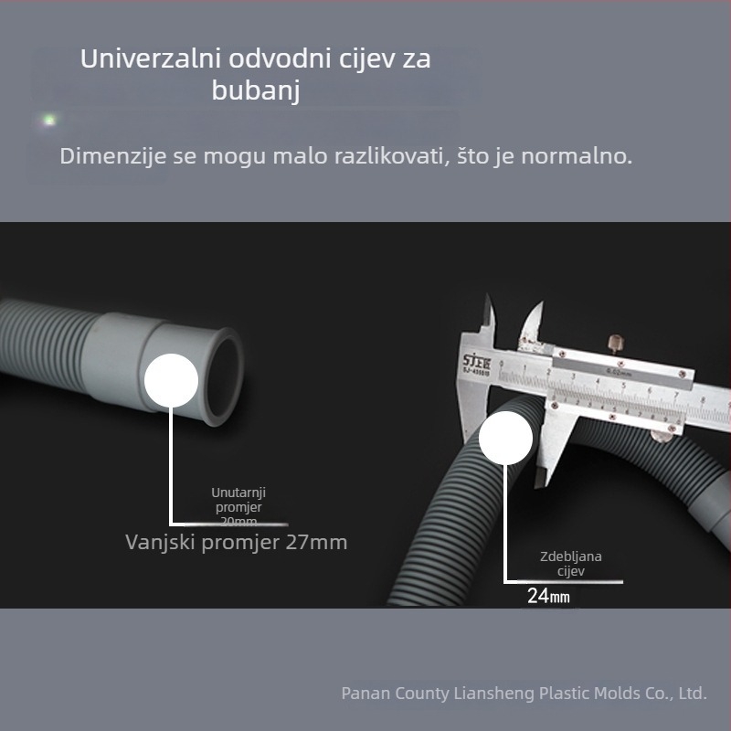 Produžni odvodni nastavak perilice rublja s konektorom sa stezalom GTPSG-25MM; Materijal PVC+TPR; Nominalni tlak 1.0; Ugradnja: umetanje direktno; Marka LS