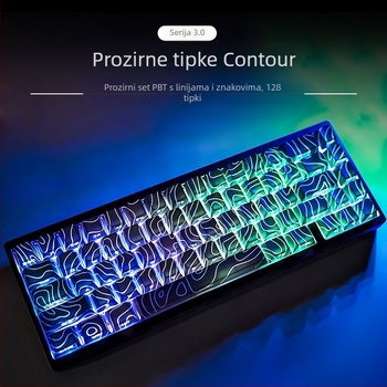 Weikav/Vega Kontura 3.0 Prozirne PBT Kapice za Tipke, Bočna Gravura, Izvorna Visina, Kompatibilno s Wootingom, DIY Set Kapica