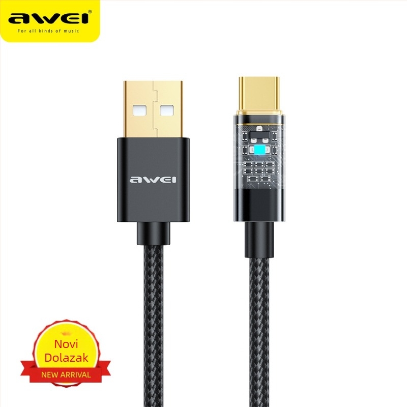 Awei Yongwei 100W kabel za podatke s brzim punjenjem - USB-C i Lightning, dvostruki interfejs, brz prijenos podataka