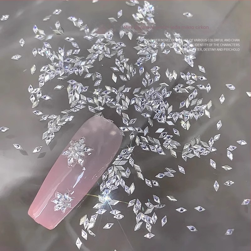 Zircon kamenci za nokte — oblik konjskog oka, prizmatski facet, ravni stražnji dio, uzorci blokovi i kapljice vode za DIY nakit