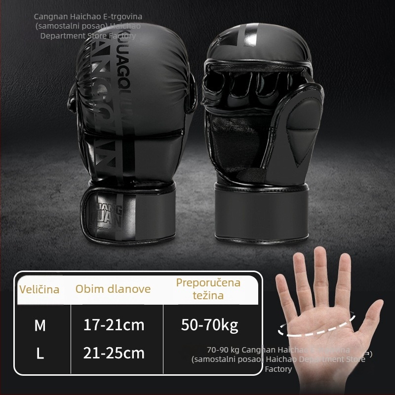 Rukavice za boksa za odrasle - profesionalni trening, Muay Thai rukavice s poluprstima, model ltao1003836576, marka Haichao Department Store Factory