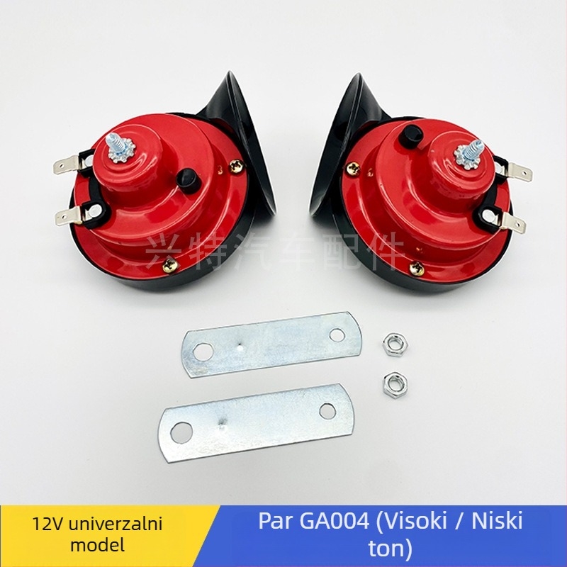 Automobilski pužev rog 004A – 12V, dvotonični visoki-niski, 110 dB