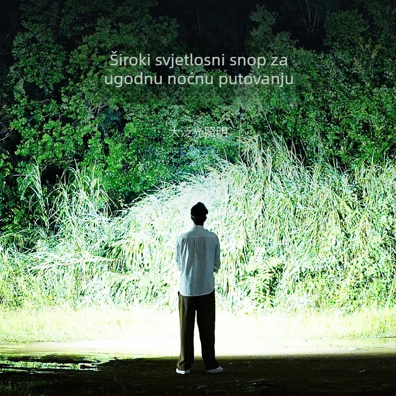 Čelna lampica s integriranom litijskom baterijom velikog kapaciteta, vodootporna, težina 97,5 g, elastična traka za glavu