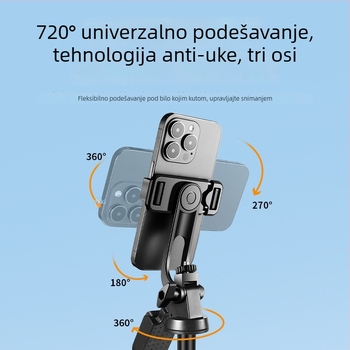 Troosični telefonski gimbal s automatskim praćenjem, aluminijski podni stalak, nosivost 5 kg, cijev sa 2–3 sekcije