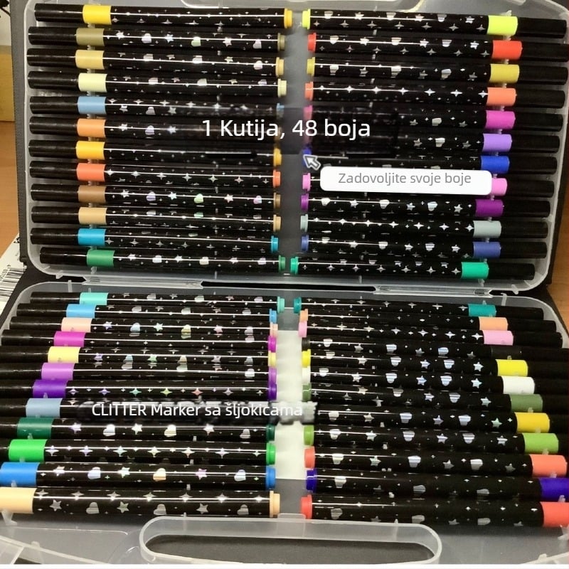 Sjajni marker s luminescentnim perlastim mastilom za crtanje – za učenike