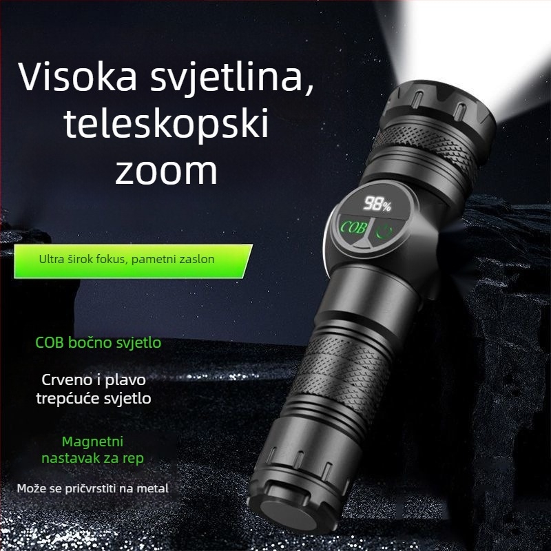 Punjava LED svjetiljka sa zumiranjem — Jigobird LED čip, ABS kućište, dugotrajna baterija