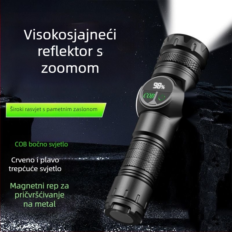 Punjava LED svjetiljka sa zumiranjem — Jigobird LED čip, ABS kućište, dugotrajna baterija