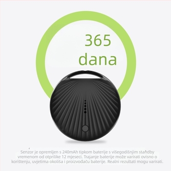 GUOLINK TX12 Bluetooth Tracker Protiv Gubitka, Baterija 240mAh, Podrška Find My, Dizajn AirTag Ključa, Kompatibilno s Android i iOS