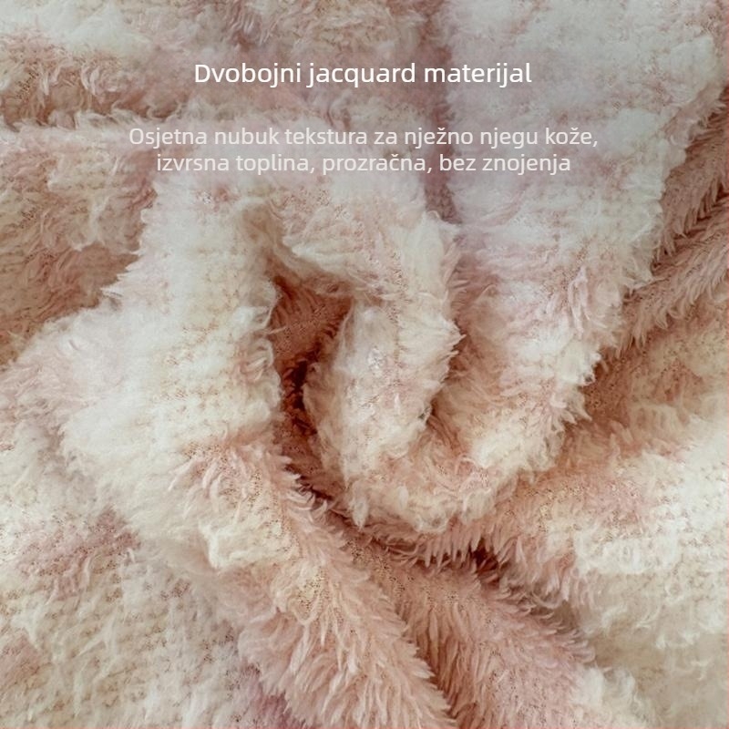 Pletene deke s pom-pom, debela od mliječne pređe, pogodna kao šal i navlaka za kau