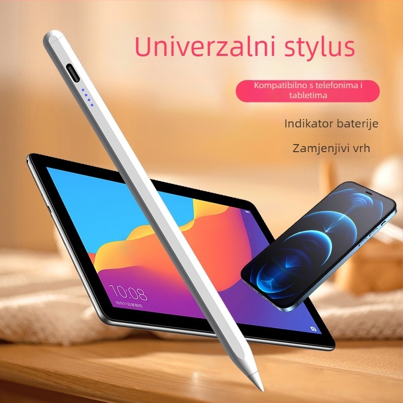 Univerzalni kapacitativni stylus olovka s metalnim kućištem, magnetsko držanje, kompatibilan s Apple, Samsung, Huawei i Xiaomi