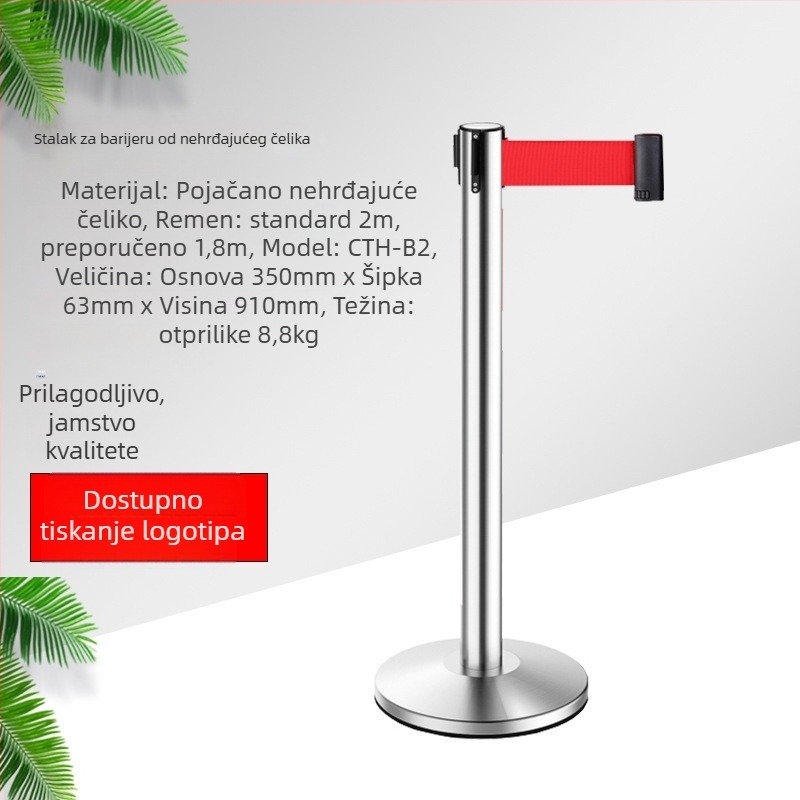 Barijera od nehrđajućeg čelika, prilagodljiv stil, visina mreže 200 cm, širina pojasa 4,8 cm