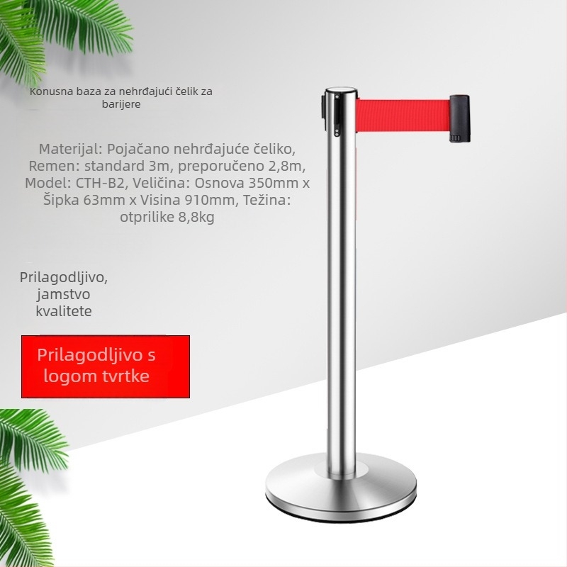 Barijera od nehrđajućeg čelika, prilagodljiv stil, visina mreže 200 cm, širina pojasa 4,8 cm