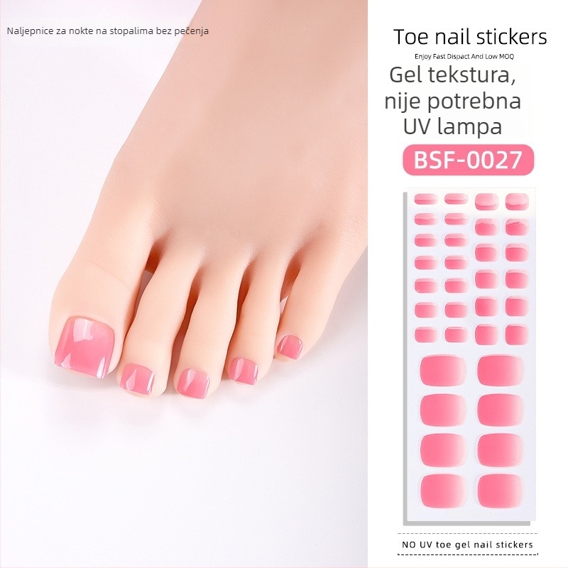 Gel naljepnice za nokte na prstima stopala, jednostavan stil, uzorak bombona, 34 listića