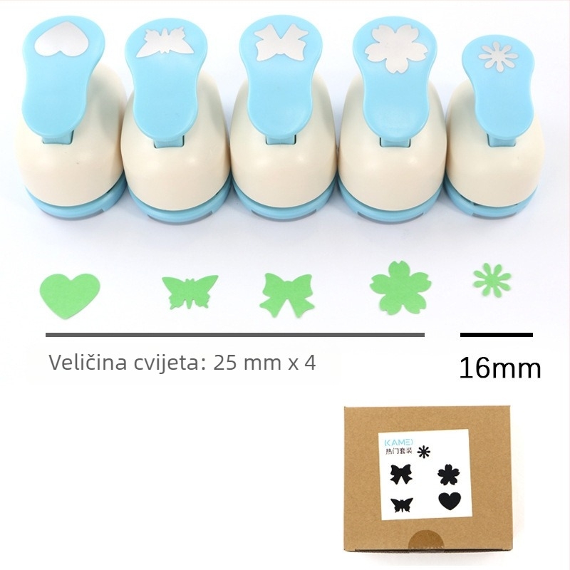 Kami Set za embossing s polugom za uštedu snage, model KM-8810*4+8805, ručno bušenje, debljina probijanja 2 mm, 1 rupa