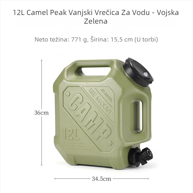 ISE MOUNT 12L Prijenosni vanjski spremnik za vodu s dvostrukim ručkama i slavinom