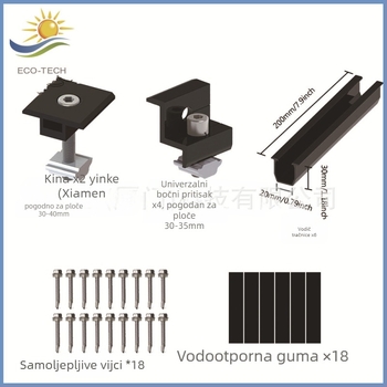 ECO-TECH set vodilica za krov - U-oblik, tlak na rub i bočni tlak, gumeni jastučić bez rupa, ekstrudiranje rezanje, GB/T 6819 2015