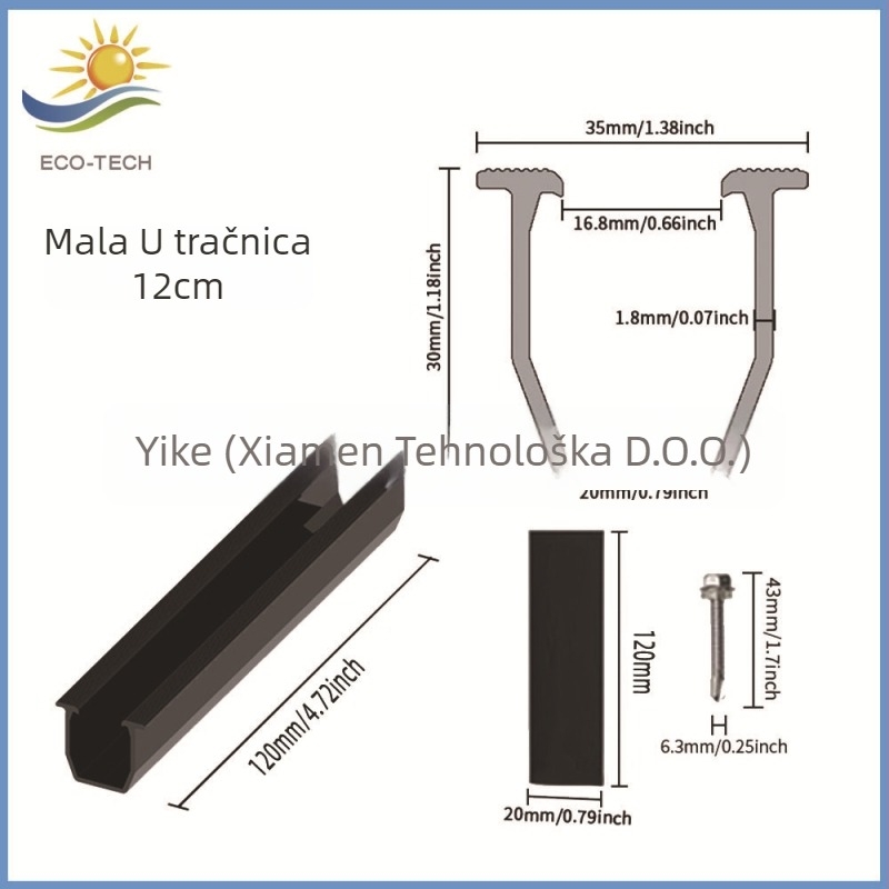 ECO-TECH set vodilica za krov - U-oblik, tlak na rub i bočni tlak, gumeni jastučić bez rupa, ekstrudiranje rezanje, GB/T 6819 2015