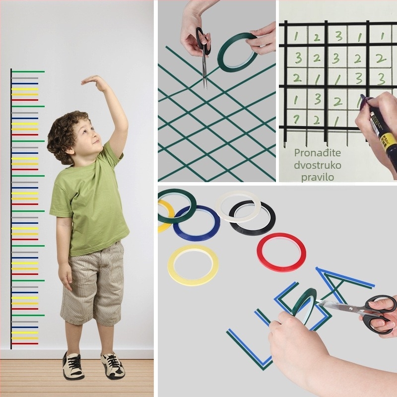 Traka za označavanje bijele ploče, PET osnova, akrilno ljepilo, jednostrana, rezanje nožem