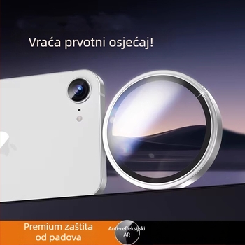 Film zaštite objektiva kamere za iPhone 16e – kaljeno staklo, okvir s punim dometom zaštite, HD jasnoća, zaštita od pada