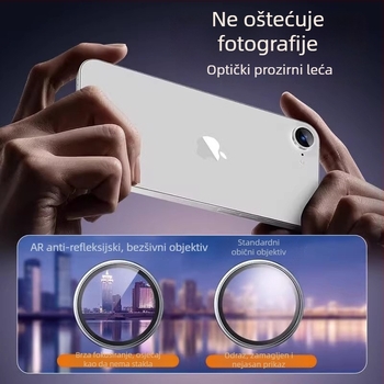 Film zaštite objektiva kamere za iPhone 16e – kaljeno staklo, okvir s punim dometom zaštite, HD jasnoća, zaštita od pada