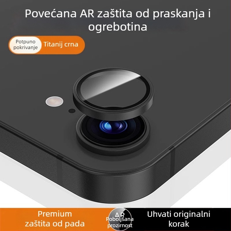 Film zaštite objektiva kamere za iPhone 16e – kaljeno staklo, okvir s punim dometom zaštite, HD jasnoća, zaštita od pada