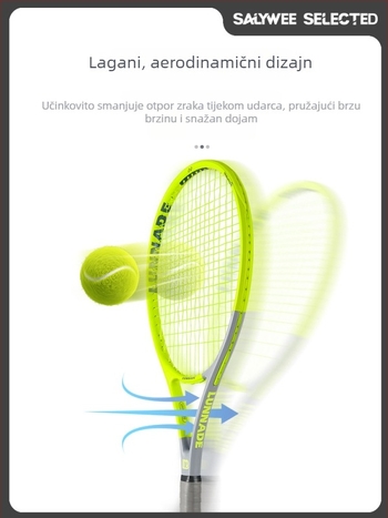 Teniska raketa s okvirom od stakloplastike, ravni šaft dizajn, drška G2, za amatere i srednje napredne igrače