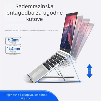 Stalak za laptop od aluminijske legure, sklopivi N3 – za univerzalne laptope, podesivo podizanje, 250 g