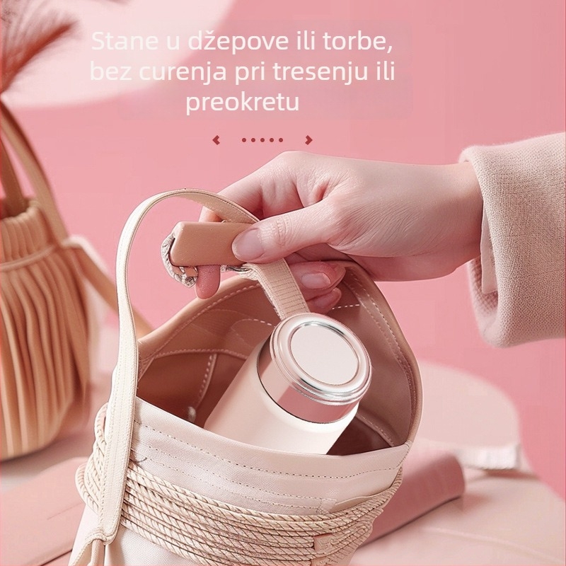 Mini termos šalica za žene, lagana i kompaktna, odvajanje čaja i vode; unutarnji spremnik 316 SS, vanjski 304 SS, vakuumska izolacija 0–6 h, mogućnost tiskanja logotipa