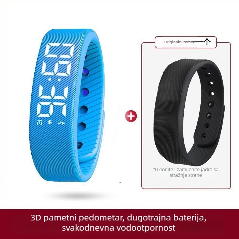 Dječji pametni sat s brojačem koraka, vibracijskim alarmom, dodirnim zaslonom, silikon remenom, trajanje baterije 7–14 dana, vodootporan