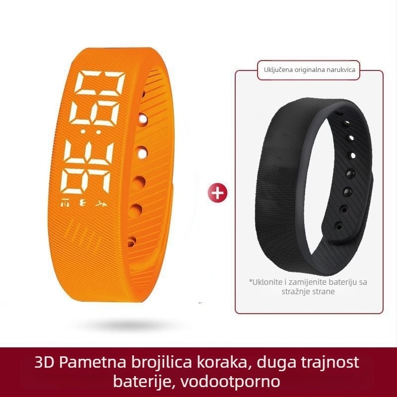 Dječji pametni sat s brojačem koraka, vibracijskim alarmom, dodirnim zaslonom, silikon remenom, trajanje baterije 7–14 dana, vodootporan