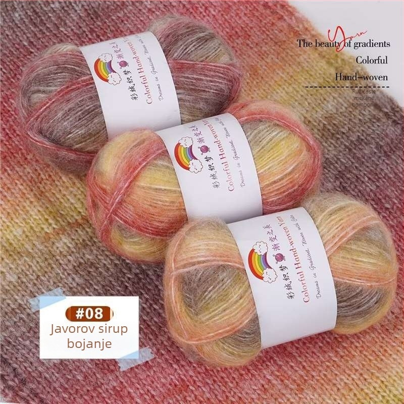 Pređa od domaće vune Mohair, 7S, 1-pletena