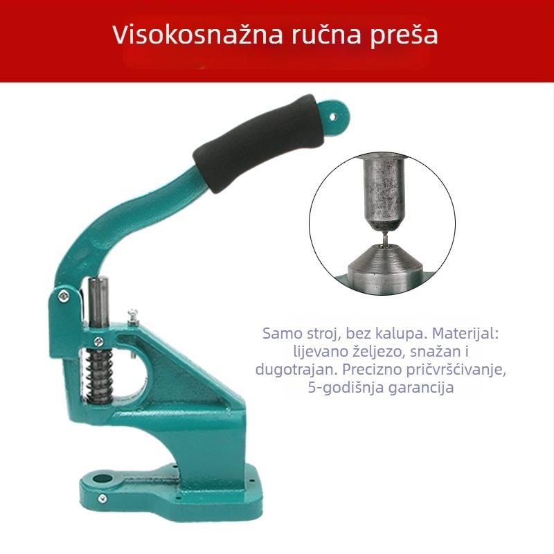 Ručni alat za pritiskanje eyeleta, 45# čelik, tip čavl, bez obrade površine