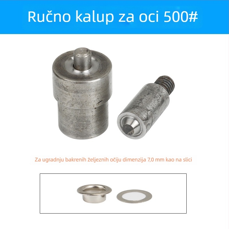 Ručni alat za pritiskanje eyeleta, 45# čelik, tip čavl, bez obrade površine