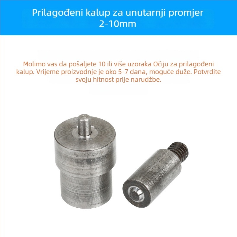 Ručni alat za pritiskanje eyeleta, 45# čelik, tip čavl, bez obrade površine