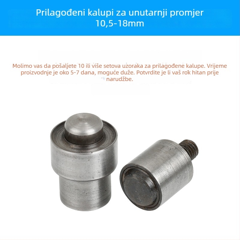 Ručni alat za pritiskanje eyeleta, 45# čelik, tip čavl, bez obrade površine