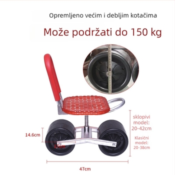 Metalna poľna stolička za berbu — sklopiva, uzdignuti model (Osnovni / Klasični)