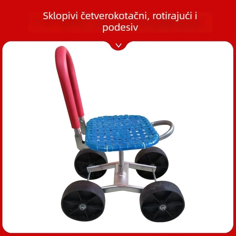 Metalna poľna stolička za berbu — sklopiva, uzdignuti model (Osnovni / Klasični)