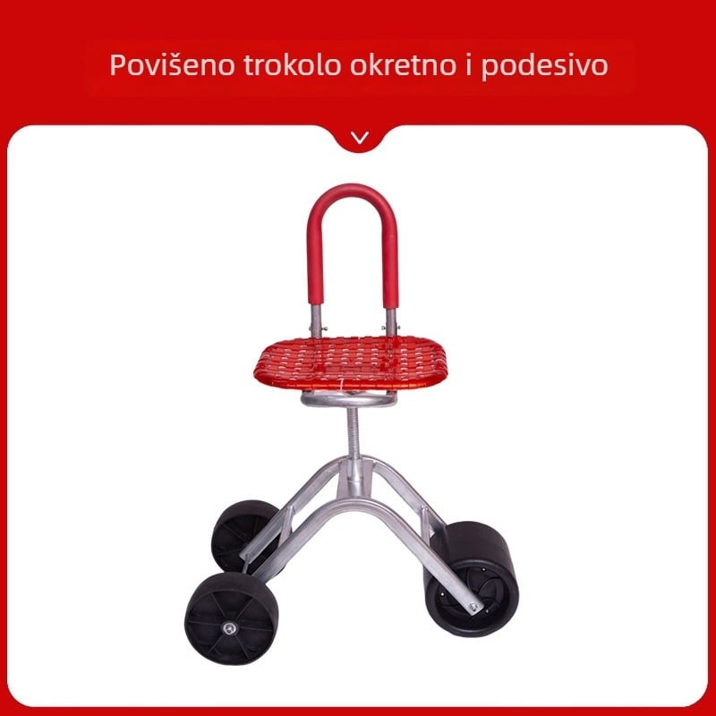 Metalna poľna stolička za berbu — sklopiva, uzdignuti model (Osnovni / Klasični)