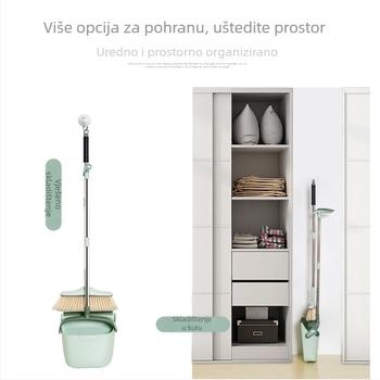 Set metle i daska za prašinu – plastika + nehrđajući čelik, 0.7 kg, kutija od 40 komada, proljeće 2021.