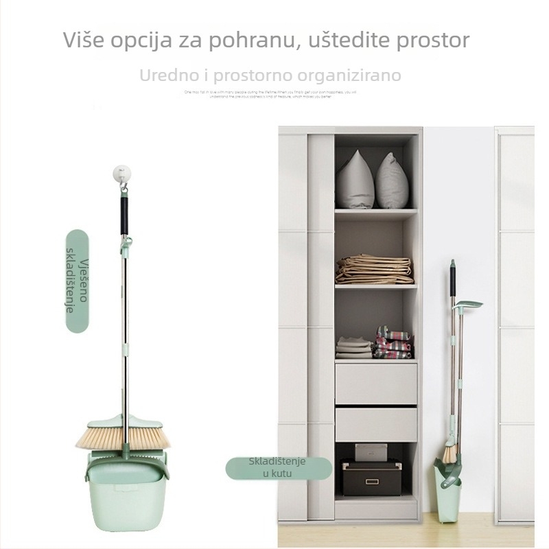 Set metle i daska za prašinu – plastika + nehrđajući čelik, 0.7 kg, kutija od 40 komada, proljeće 2021.