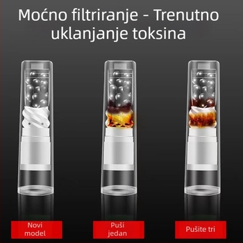 Plastični spiralni filtr za cigarete s aktivnim ugljem; ponovno upotrebljiv; filtar sa tri vrste (debel, srednji, fin); pakiranje 245 komada