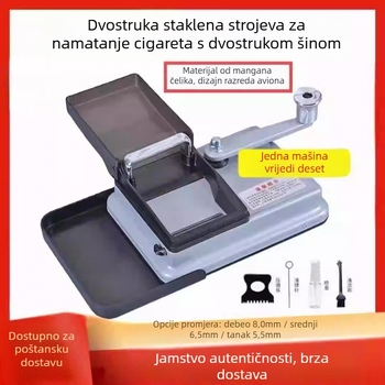 Ručni stroj za izradu cigareta s dvostrukim kanalom, nehrđajući čelik, model 5.56.58.0