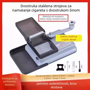 Ručni stroj za izradu cigareta s dvostrukim kanalom, nehrđajući čelik, model 5.56.58.0
