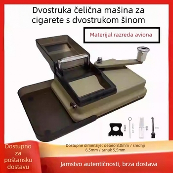 Ručni stroj za izradu cigareta s dvostrukim kanalom, nehrđajući čelik, model 5.56.58.0